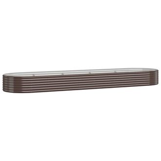 vidaXL Jardinera Arriate Acero Galvanizado Marr&oacute;n 396x100x36cm Vidaxl