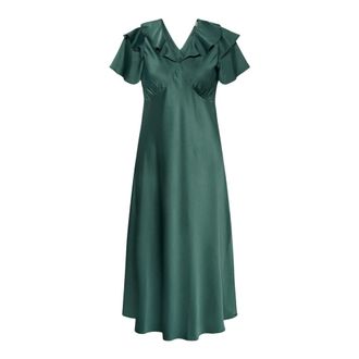 Kaffe Curve KCjamie Jurk - Dames - Jurken - Groen - Maat: 2XL Poliester