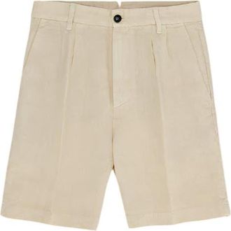 Fortela Beachshort Linen Short with Pleats in Milk at Nordstrom, Size 24 Eu
