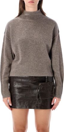 The Garment Button Detail High-Neck Knit Sweater