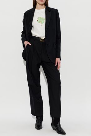 Paul Smith Wool Pleated Trousers, Womens, Black