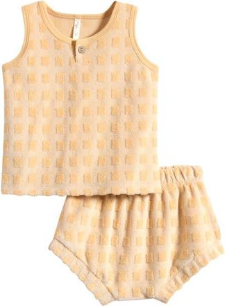 Rylee + Cru Terry Cloth Tank & Shorts Set in Butterscotch at Nordstrom, Size 12-18M