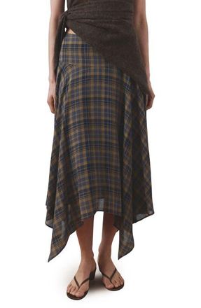Mango Falda Pika Check Midi Skirt in Brown at Nordstrom, Size 10