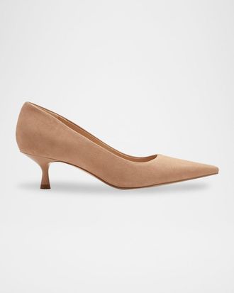 Marc Fisher Calynna Suede Kitten-Heel Pumps