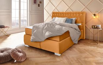 Leonique Boxspringbett »Rumba« Taschenfederkern-Matratze in Härtegrad 3, in 4 Breiten, incl. Topper