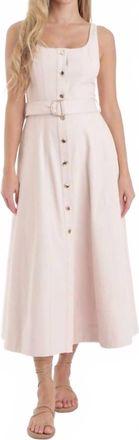 Karina Grimaldi Zyra Denim Midi Dress In Pastel Pink