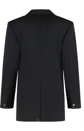 Celine Womens Wool Jacket With Classic Fit Black Blazers
