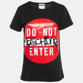 Moschino Do Not Enter Print Cotton T-Shirt XS