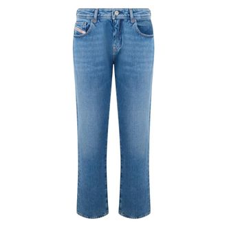 Diesel Straight Jeans, female, Blue, Size: W27 Straight Cropped Jeans