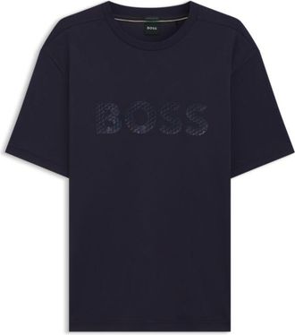 BOSS Structured-logo T-shirt in cotton jersey