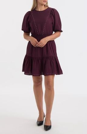 Ellen Tracy Stud Tiered Dress in Winetasting at Nordstrom Rack, Size X-Small