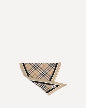 Burberry Sciarpa in seta Check con Knight Stamp Woman UNI