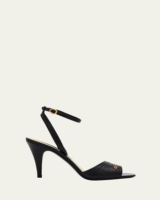 Valentino Garavani Ladycrush Leather Ankle-Strap Sandals
