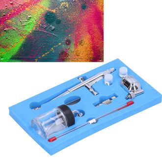 Infinite Juego De Aer&oacute;grafo G1/8 Para Modelismo Con Pistola Pulverizadora De Aer&oacute;grafo Color Cobre (0,2 Mm/0,3 Mm/0,5 Mm) Con Dep&oacute;sito Lateral Y Juego Completo