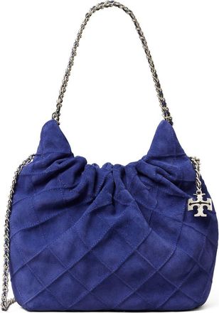 Tory Burch Fleming Suede Mini Hobo in Ballpoint Blue at Nordstrom