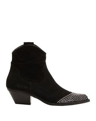 8 by YOOX SPLIT LEATHER WESTERN STUDS ANKLE BOOTS