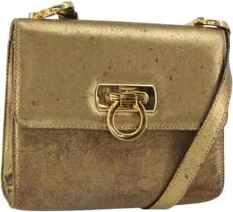 Ferragamo Pre-owned Leren Schoudertas - Dames - Vintage Schoudertas - Geel - ONE Size - Leer - Vintage