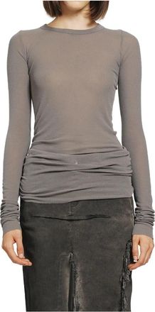 Rick Owens Rib LS T - Dames - Longsleeves - Grijs - L - Tops
