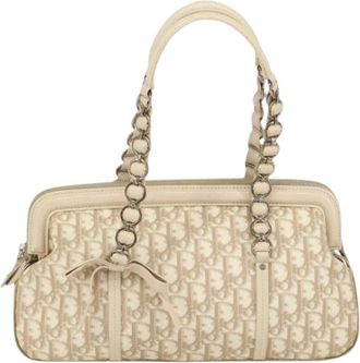 Dior Pre-owned Vintage Tote Bag - Dames - Vintage Handtas - Beige - ONE Size - Leer - Vintage