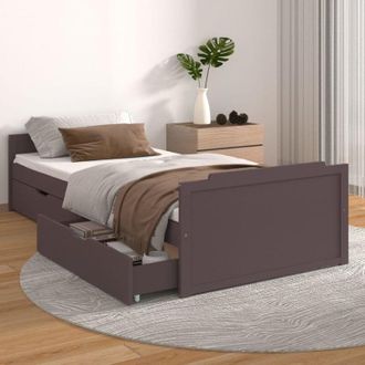 vidaXL Estructura Cama Sin Colch&oacute;n Madera Pino Marr&oacute;n Oscuro 90x200 Cm Vidaxl