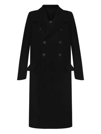 Rick Owens Wollen jas met dubbele rij knopen - Zwart
