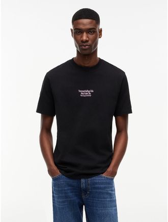 Tommy Hilfiger Mens Tommy Jeans Back Sailing Graphic T-Shirt - Black - XL