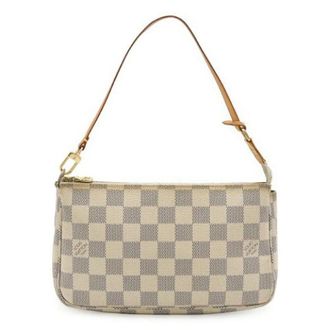 Louis Vuitton Pre-owned Handbags, female, Beige, Size: ONE SIZE Pre-owned Pochette Accessoires Damier Azur Clutch