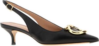 Ferragamo Womens Sara 40 Pump Black Leather