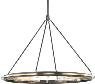 Hudson Valley Lighting Chambers Colgante 12 Luces Lat&oacute;n Envejecido