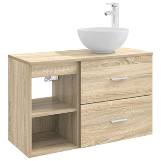 vidaXL Juego De Muebles De Ba&ntilde;o 2 Pcs Roble Sonoma Vidaxl