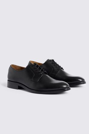 Moss Cambridge Black Derby Shoes