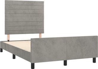 vidaXL Vidaxl - Estructura De Cama Sin Colch&oacute;n Terciopelo Gris Claro 120x190 Cm