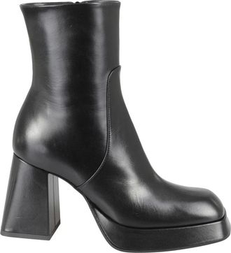 Giampaolo Viozzi Elegante Nappa Leren Hakken - Dames - Laarzen met Hak - Zwart - 41 EU - Leer - Schoenen