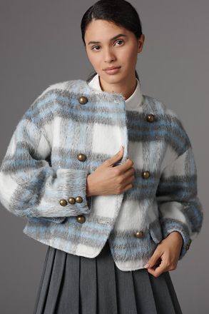 Maeve Plaid Wool Blend Jacket