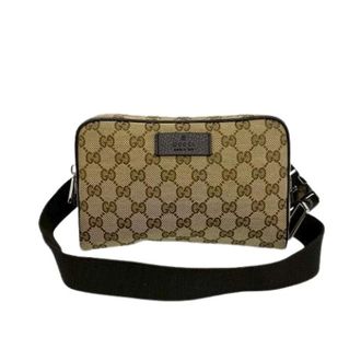 Gucci Pre-owned Belt Bags, female, Brown, Size: ONE SIZE Pre-owned GG Canvas Leather Waist Bag