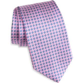 David Donahue Neat Diamond Silk Jacquard Tie in Pink at Nordstrom
