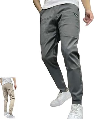 Generic Vogany Cargo Pants, Mens High-Stretch Multi-Pocket Overalls, Durable Comfortable Pants with Great Storage Capacity (Gray,38)