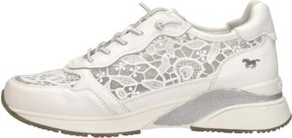 Mustang Lage Sneakers - Dames - Sneakers - Wit - 42 EU - Leer - Schoenen