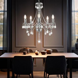 Globo Lighting Lampadario a sospensione illuminazione cristalli acrilici decoro chiaro