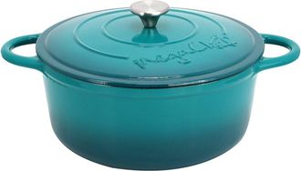 MegaChef MegaChef 6.35qt Teal Round Enameled Cast Iron Dutch Oven