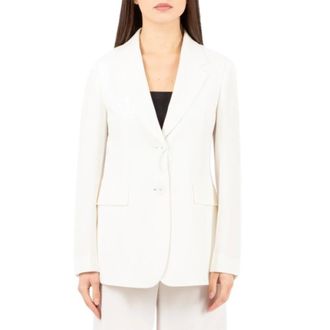 Max Mara Jassen, Dames, Wit, L, Leer, Linz Jacket