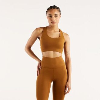 New Balance Donna NB Define Train Bra in Marrone, Maglia di Poliestere, Taglia XS