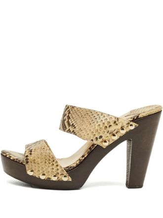 Jimmy Choo London Snakeskin embossed platform sandals - Neutrals
