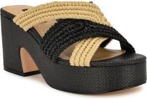 Nine West Bemay Platform Sandal in Black 002 at Nordstrom Rack, Size 9.5