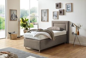 Westfalia Polsterbetten Boxspringbett mit Zierkissen und verchromten Kufen, in diversen Ausführungen