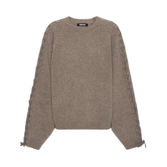 Rotate ROTATE Birger Christensen, Round-neck Knitwear, female, Brown, Size: XS Rotate Sweaters