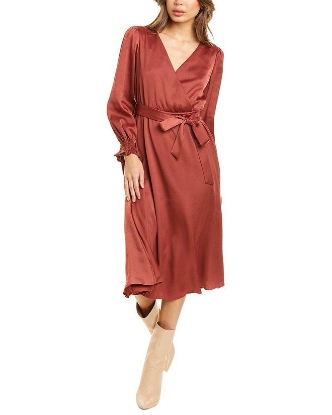 Surplice Midi Dress