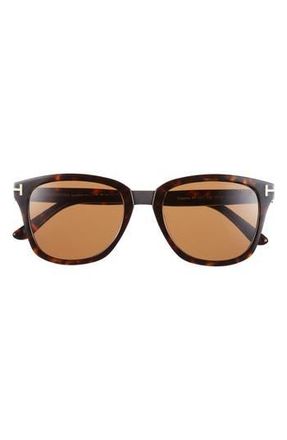 Tom Ford 53mm Square Sunglasses in Dark Havana /Brown at Nordstrom Rack