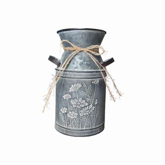 OEM Lata De Leche Antigua De Metal Galvanizado, Jarrones Para Flores, Adornos