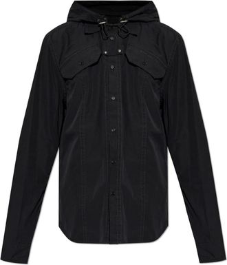 Off-white Shirt met Afneembare Capuchon - Heren - Casual Overhemden - Zwart - XL - Katoen - Overhemden
